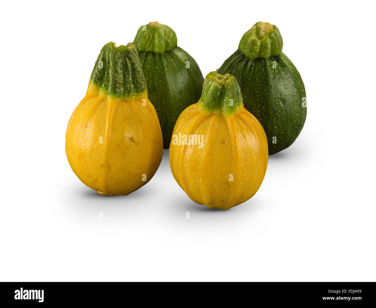 Organic Courgettes isolated on white background Stock Photo