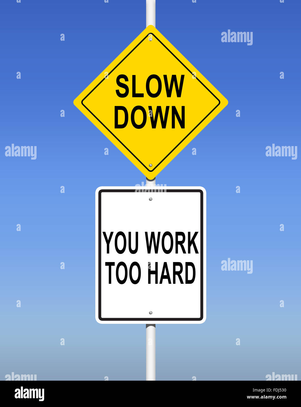 Slow Down, You Work Too Hard Stock Photo