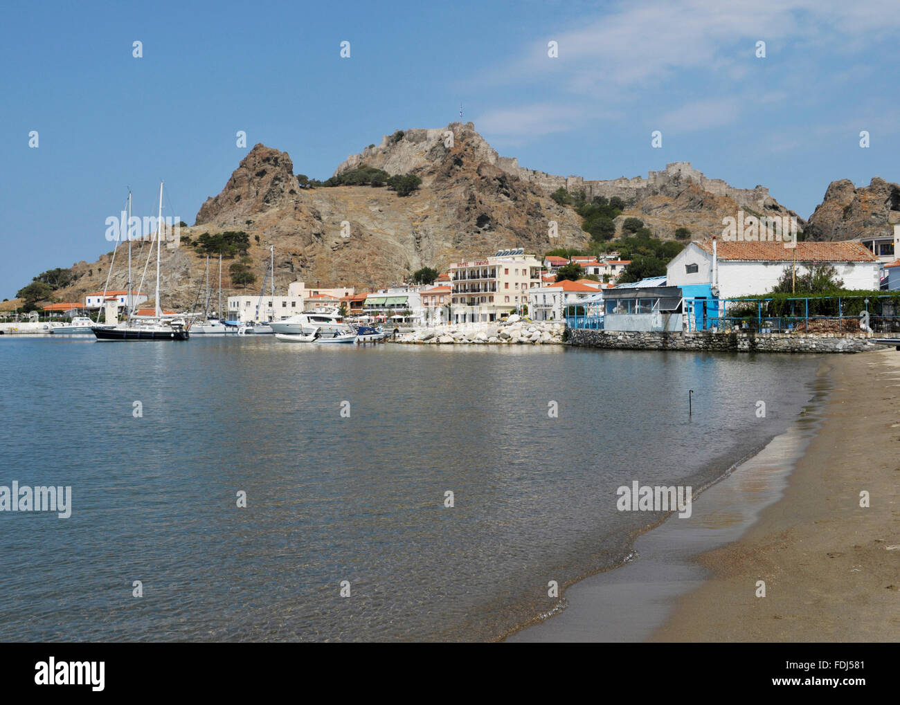 the town of Myrina, Lemnos Island (Limnos), Greece Stock Photo
