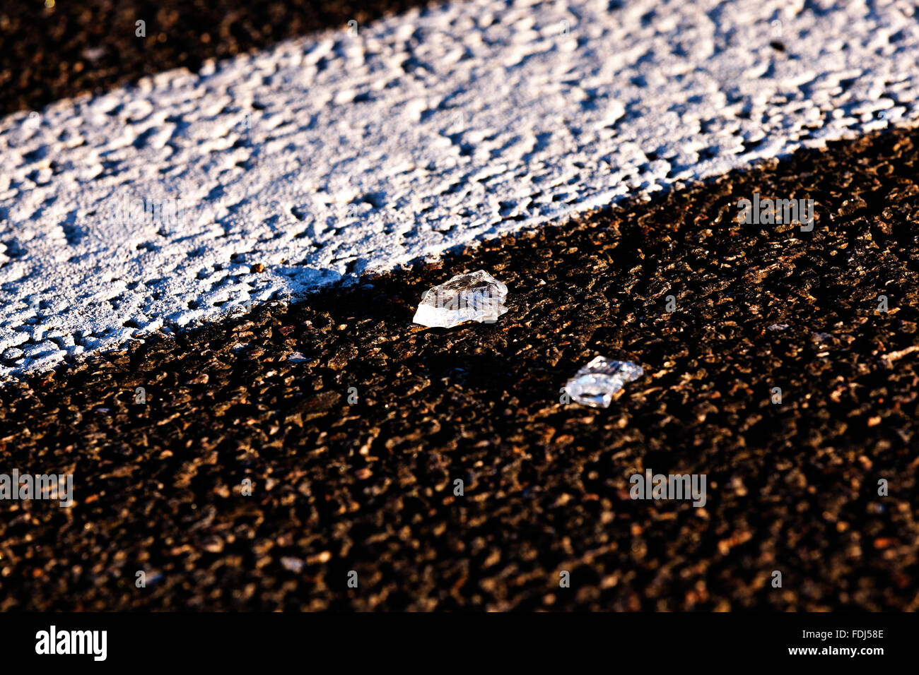 Glass on the road Stock Photo - Alamy