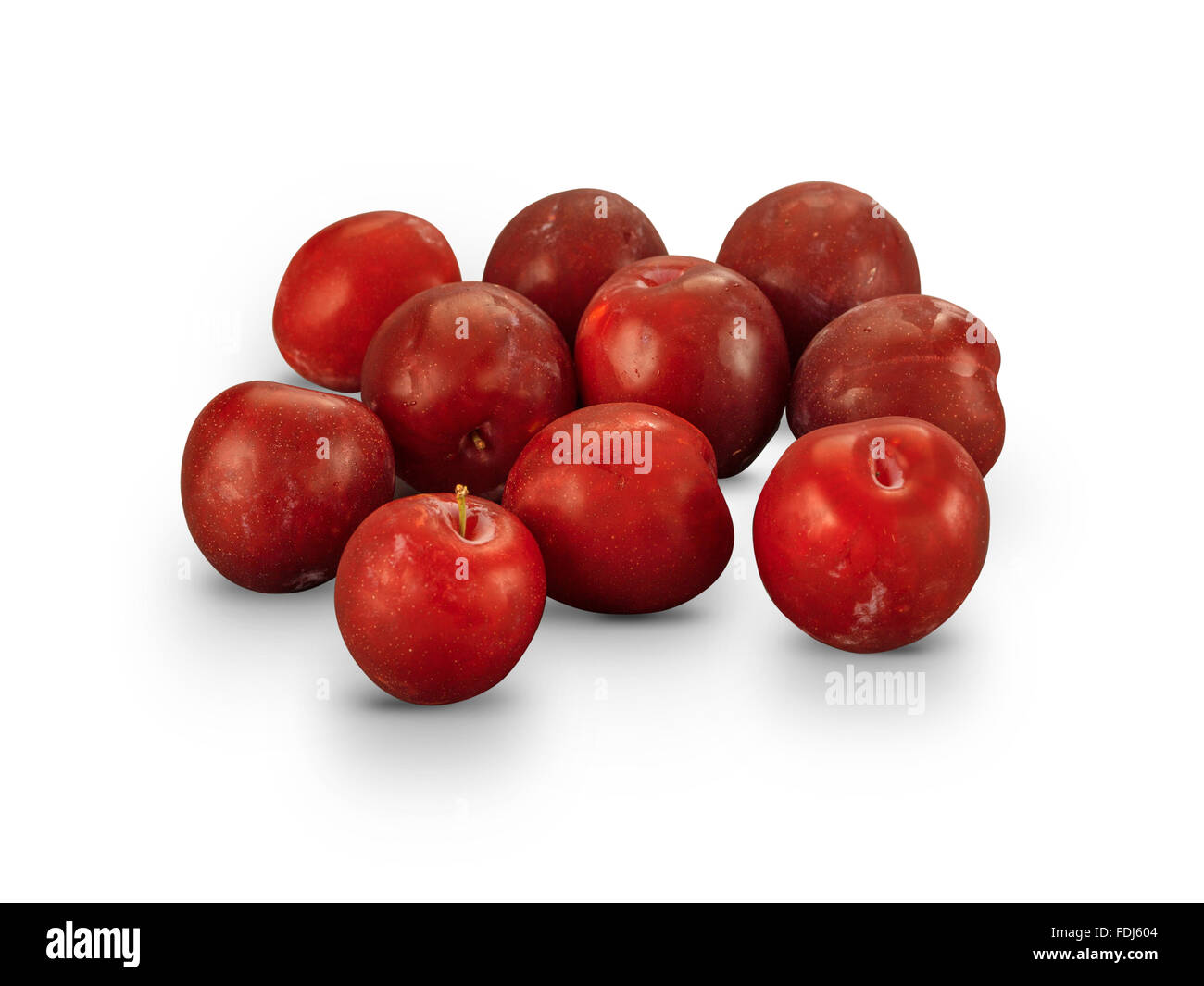 organic plums isolated on white Stock Photo Alamy