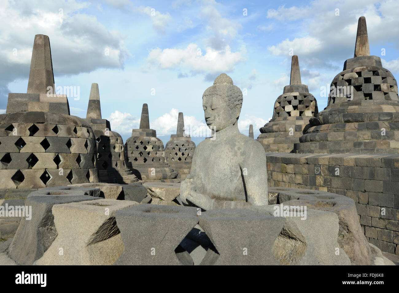 Buddhist temple of Borobudur on Java UNESCO world heritage Stock Photo ...