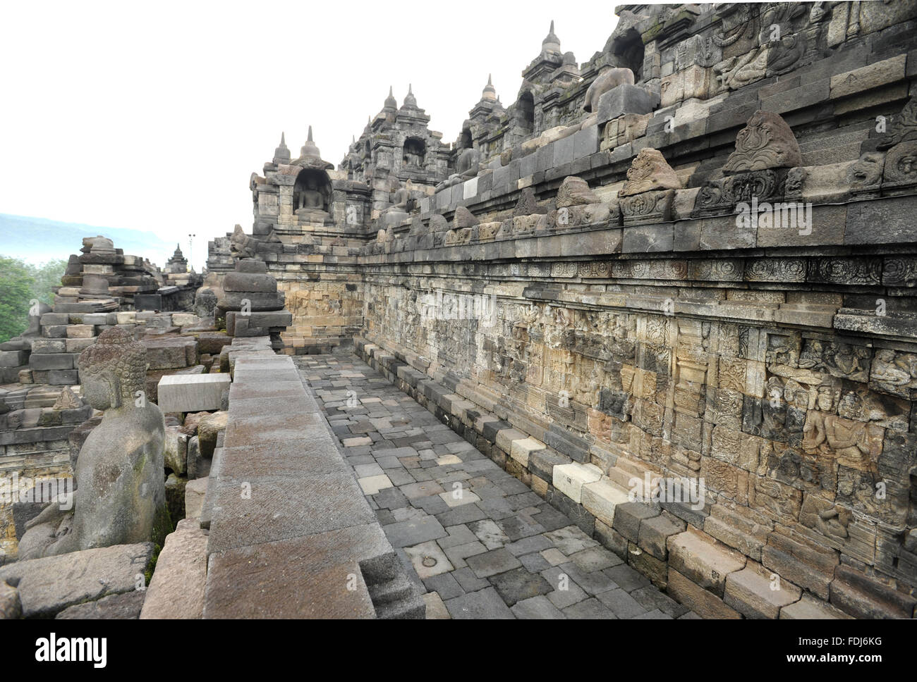 Buddhist temple of Borobudur on Java UNESCO world heritage Stock Photo ...