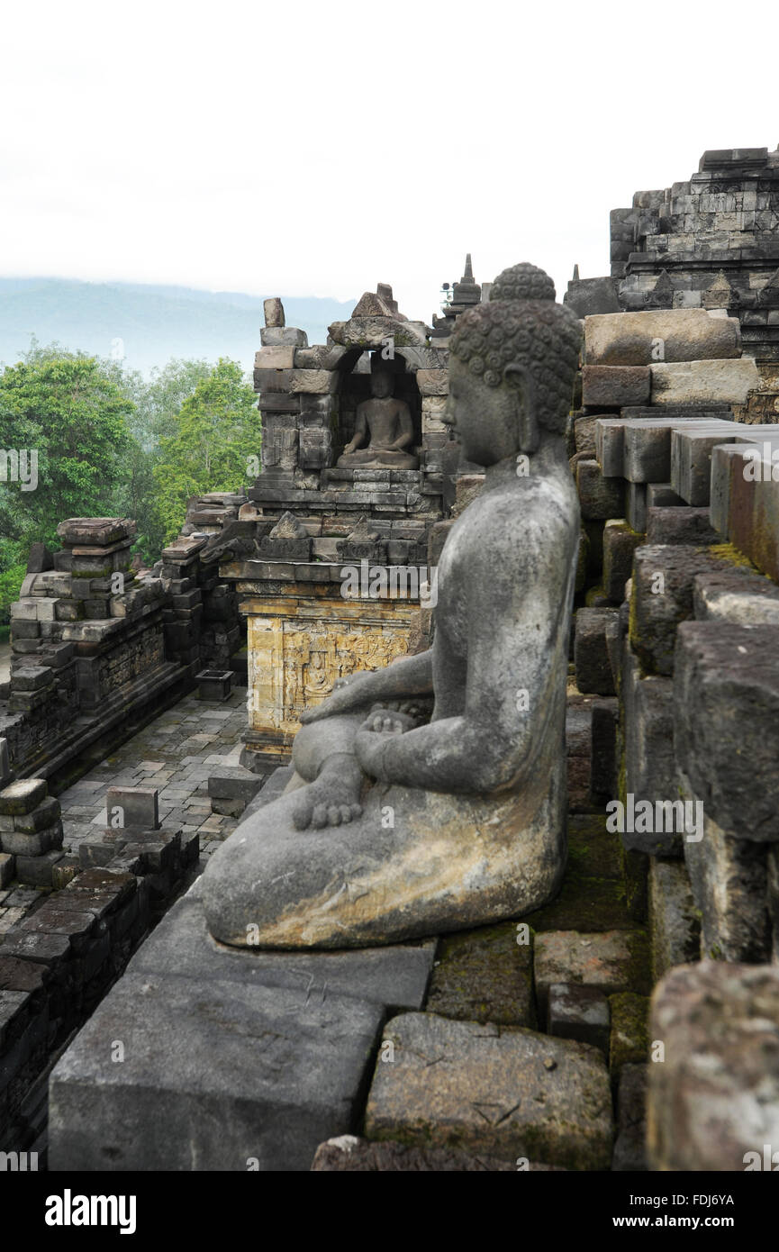 Buddhist temple of Borobudur on Java UNESCO world heritage Stock Photo ...