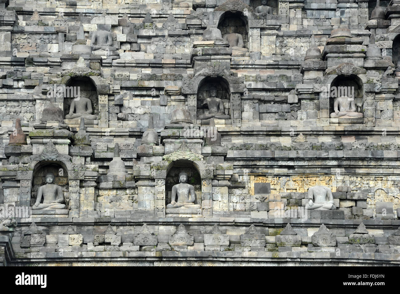 Buddhist temple of Borobudur on Java UNESCO world heritage Stock Photo ...