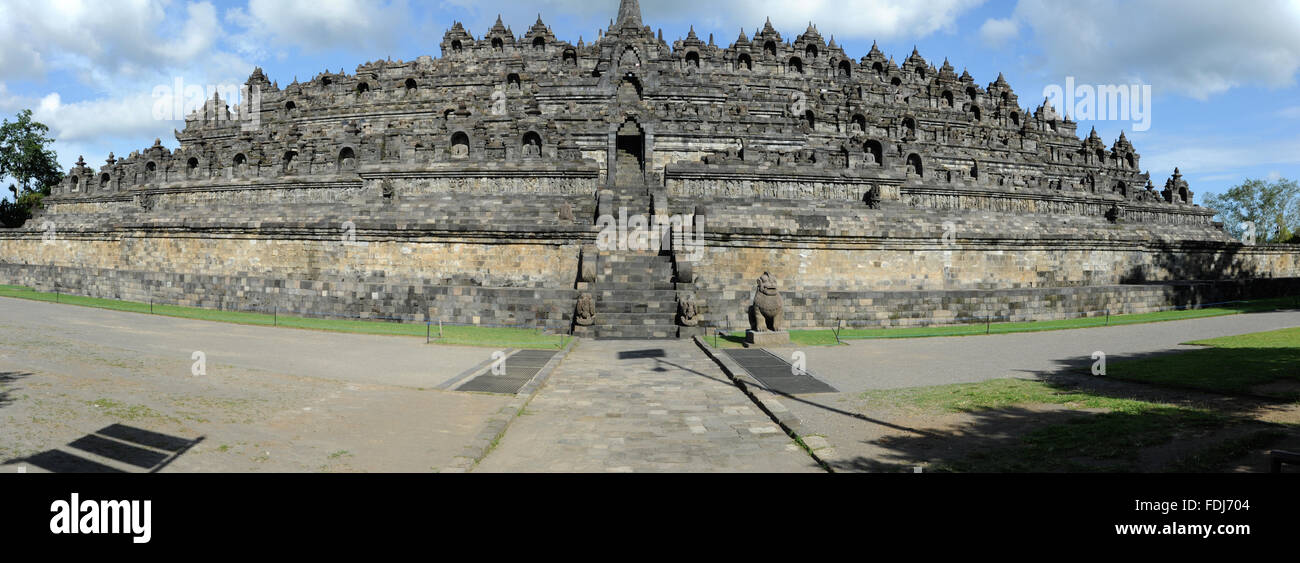 Buddhist temple of Borobudur on Java UNESCO world heritage Stock Photo ...