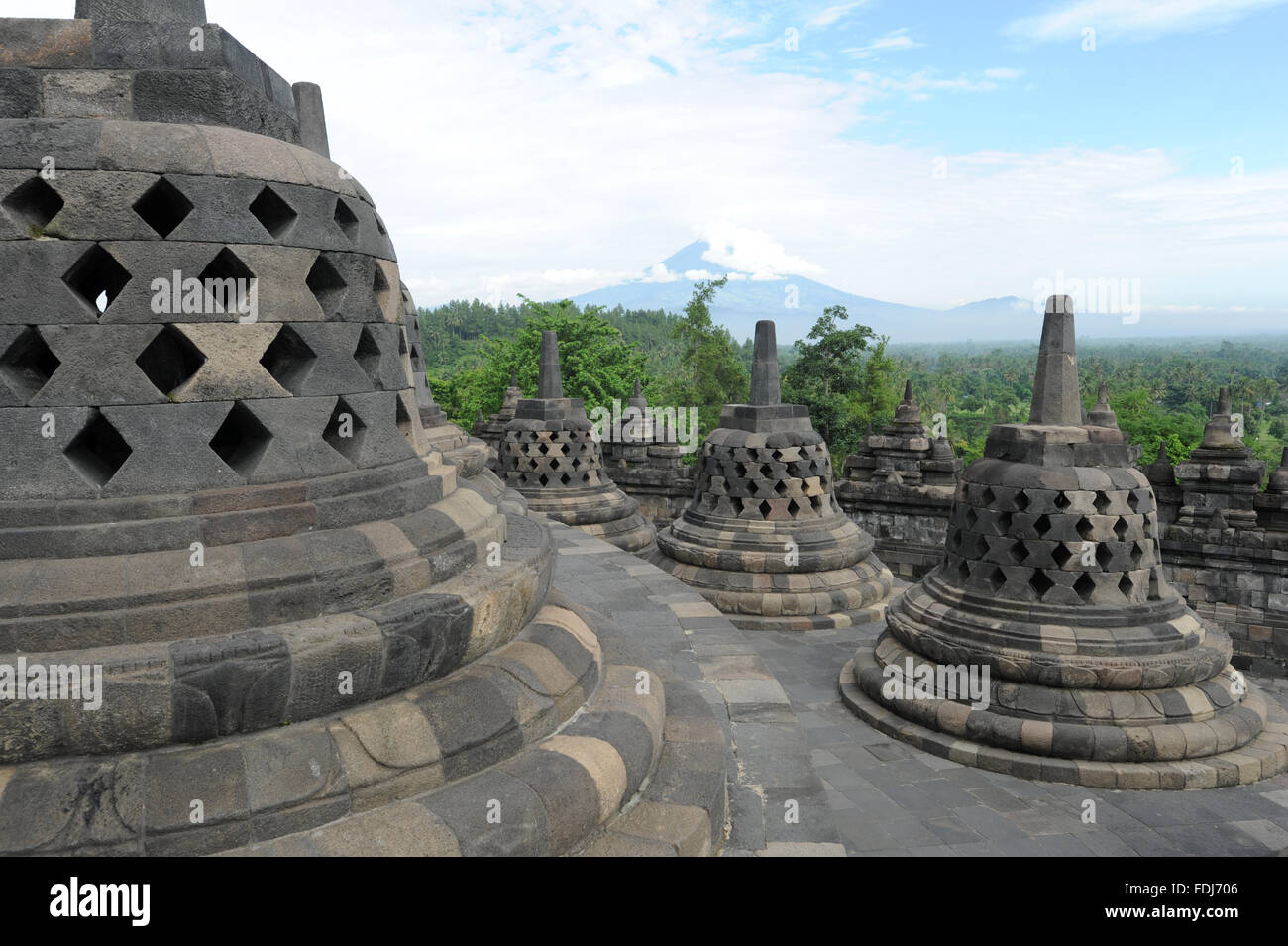 Buddhist temple of Borobudur on Java UNESCO world heritage Stock Photo ...