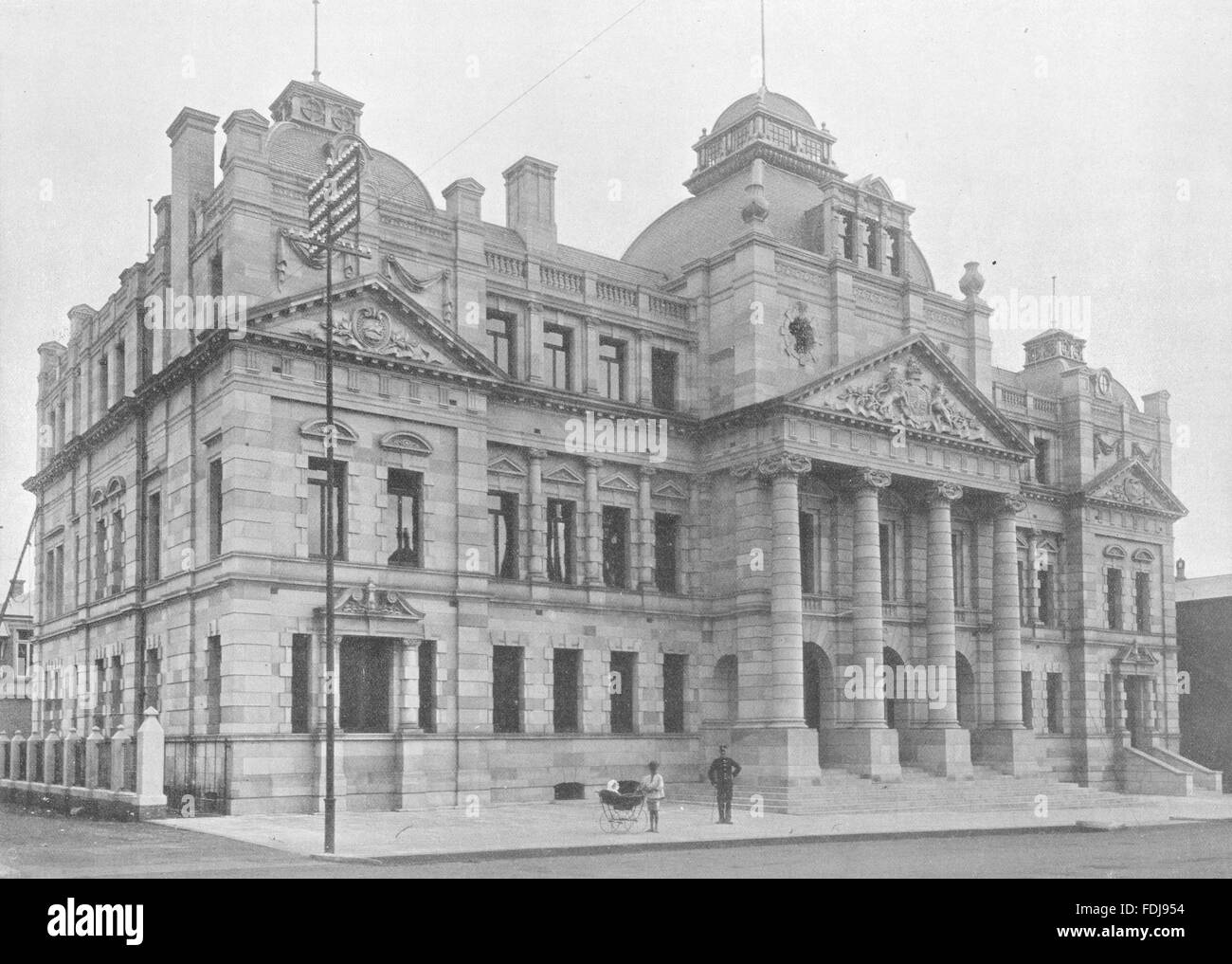 SOUTH AFRICA: The Colonial office, Pietermaritzburg, antique print 1899 Stock Photo