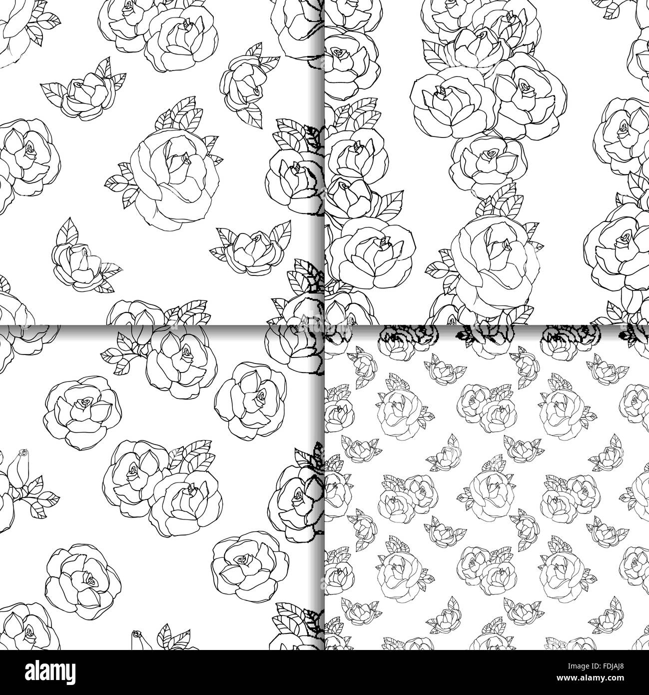 Seamless black and white floral pattern Stock Vector Image & Art Alamy
