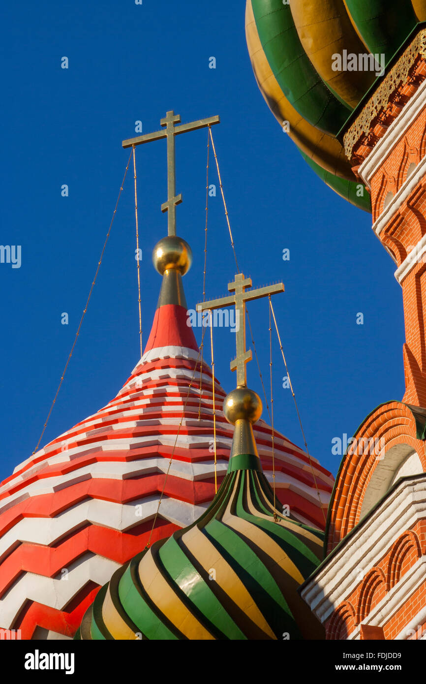 Striped onion domes of St Basil's Cathedral on Red Square, Moscow
