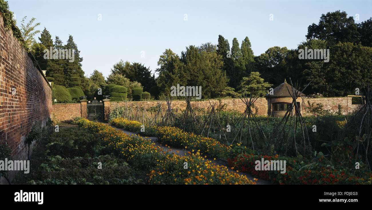 Tatton Park, Cheshire restoration of gardens. Kitchen garden showing a
