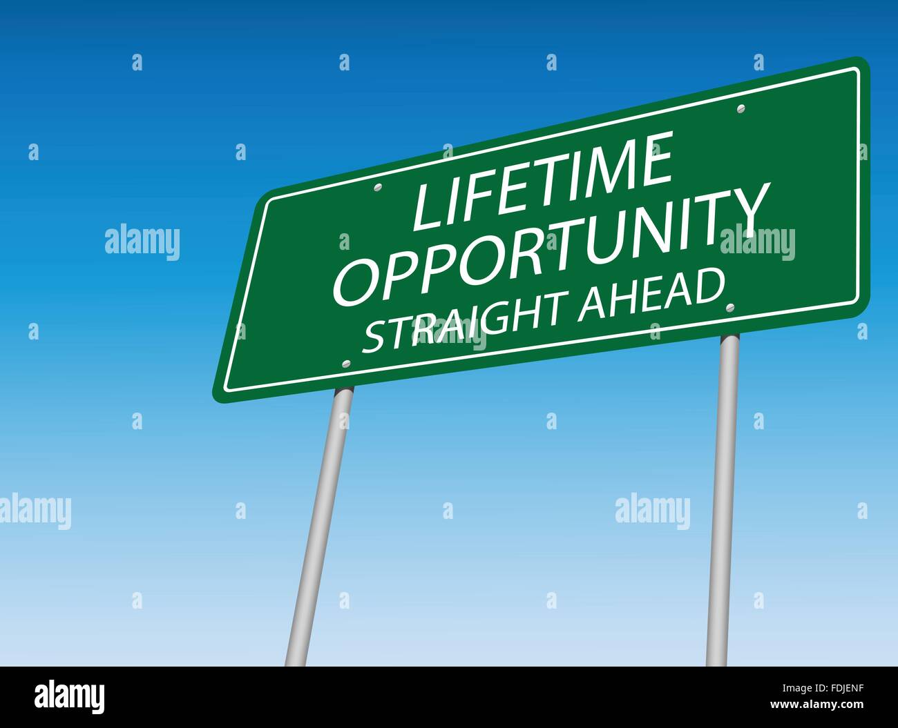 Lifetime Opportunity Vector Road Sign Stock Vector