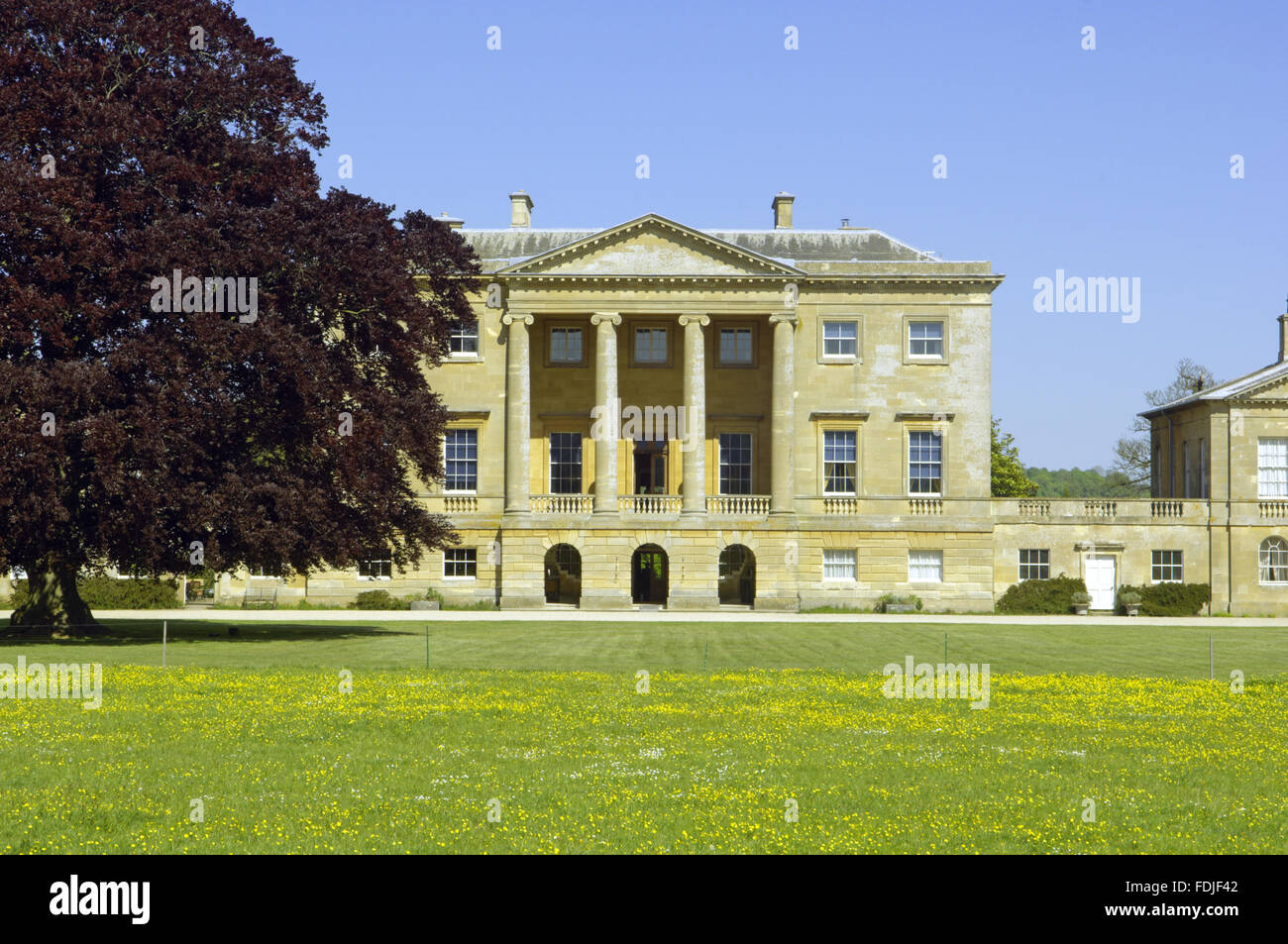 The west front of Basildon Park, built 1776-83 by John Carr for Francis Sykes, at Lower Basildon, Reading, Berkshire. Stock Photo