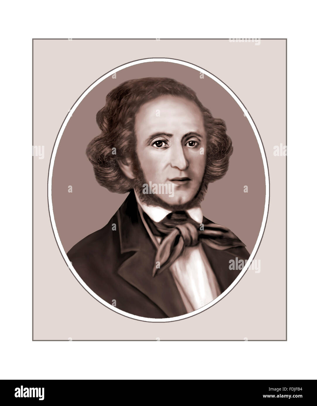 Felix Mendelssohn Bartholdy, Composer, Portrait Stock Photo