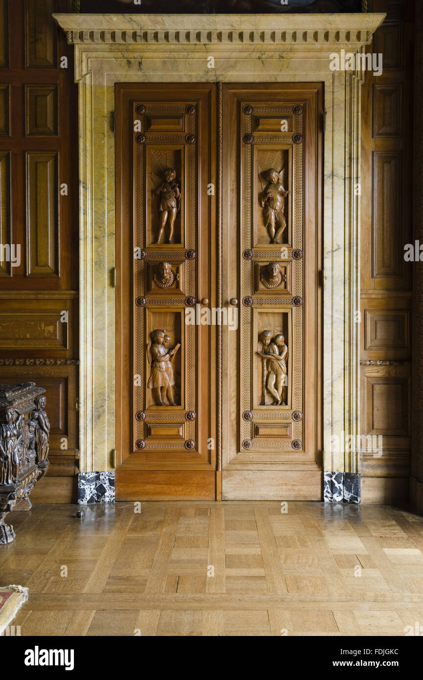 Carved boxwood door to the Dining Room at Kingston Lacy, Dorset. The carving was by Vincenzo