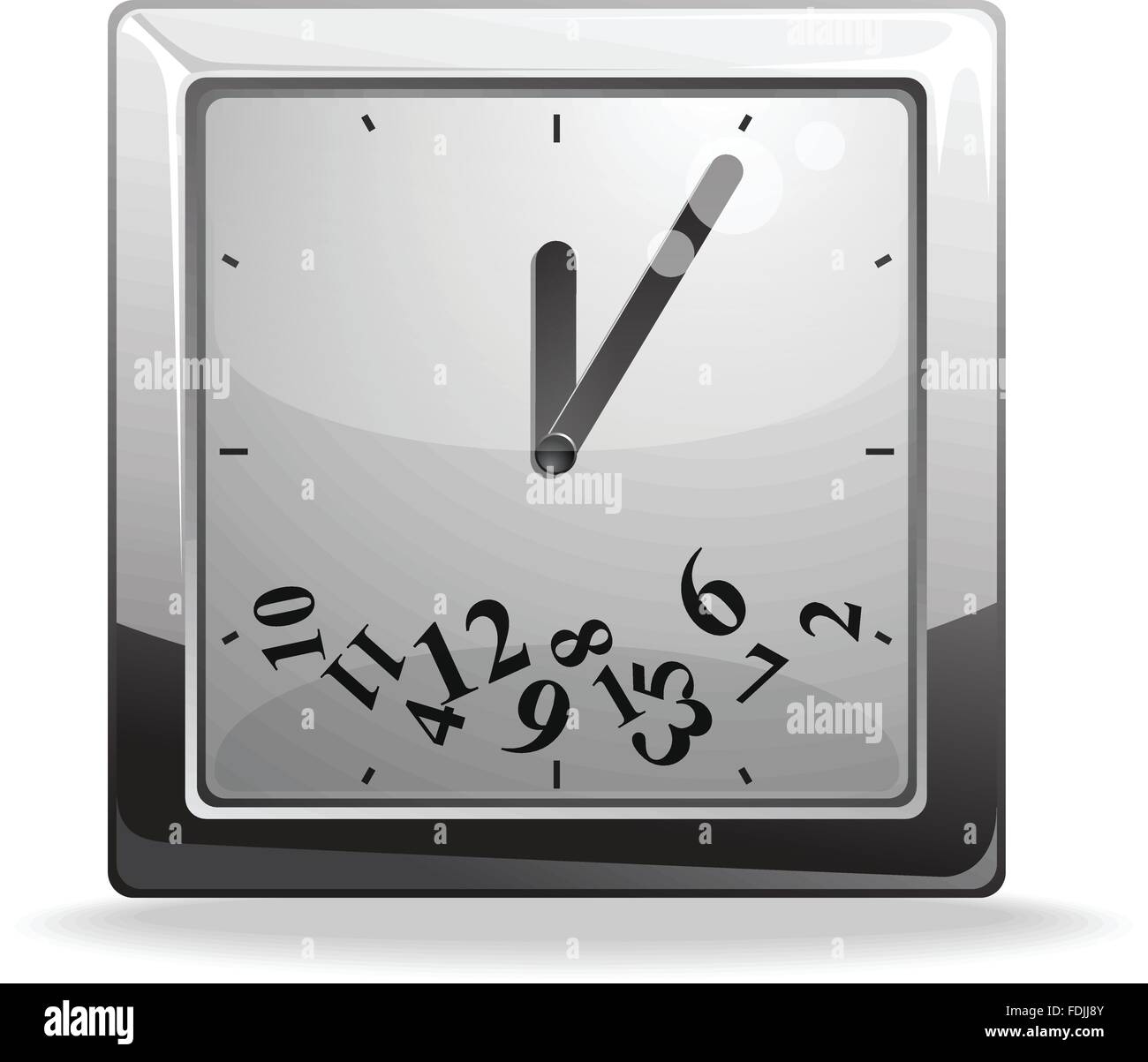 Square clock vector illustration Stock Vector