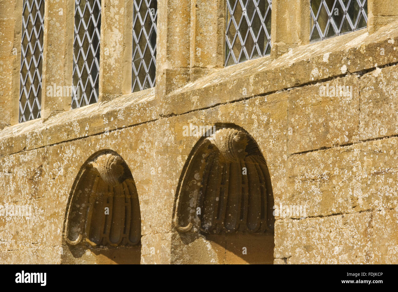Shellheaded niches in the exterior wall at Montacute House, Somerset