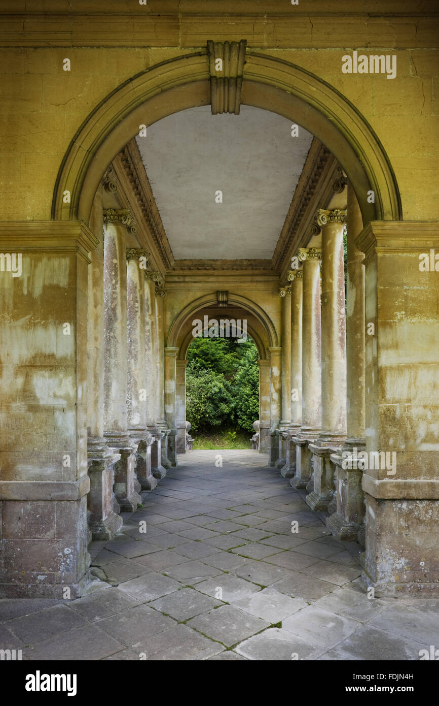 A view through the loggia of the Palladian Bridge at Prior Park ...