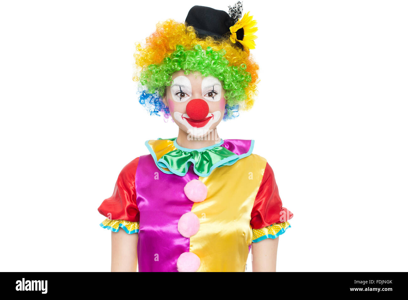 Beautiful young woman as clown - colorful portrait Stock Photo - Alamy