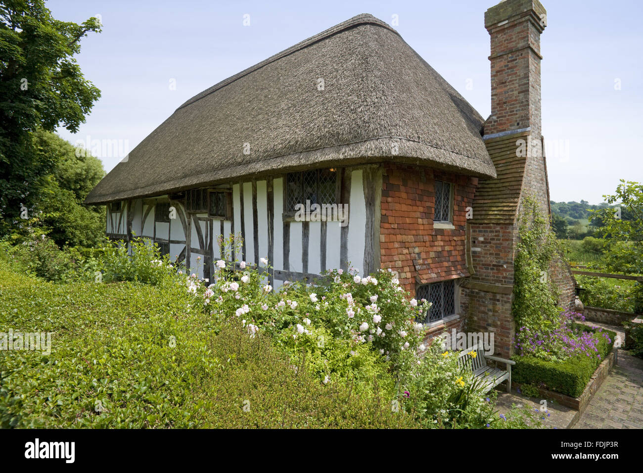 Alfriston Clergy House, a fourteenthcentury Wealden hall house in a cottage style garden in