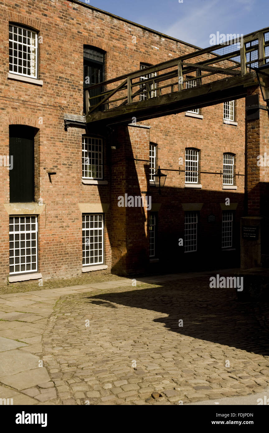 Part of the mill buildings at Quarry Bank Mill, Styal, Cheshire. The mill was founded in 1784 and produced cotton until the 1950s. Stock Photo