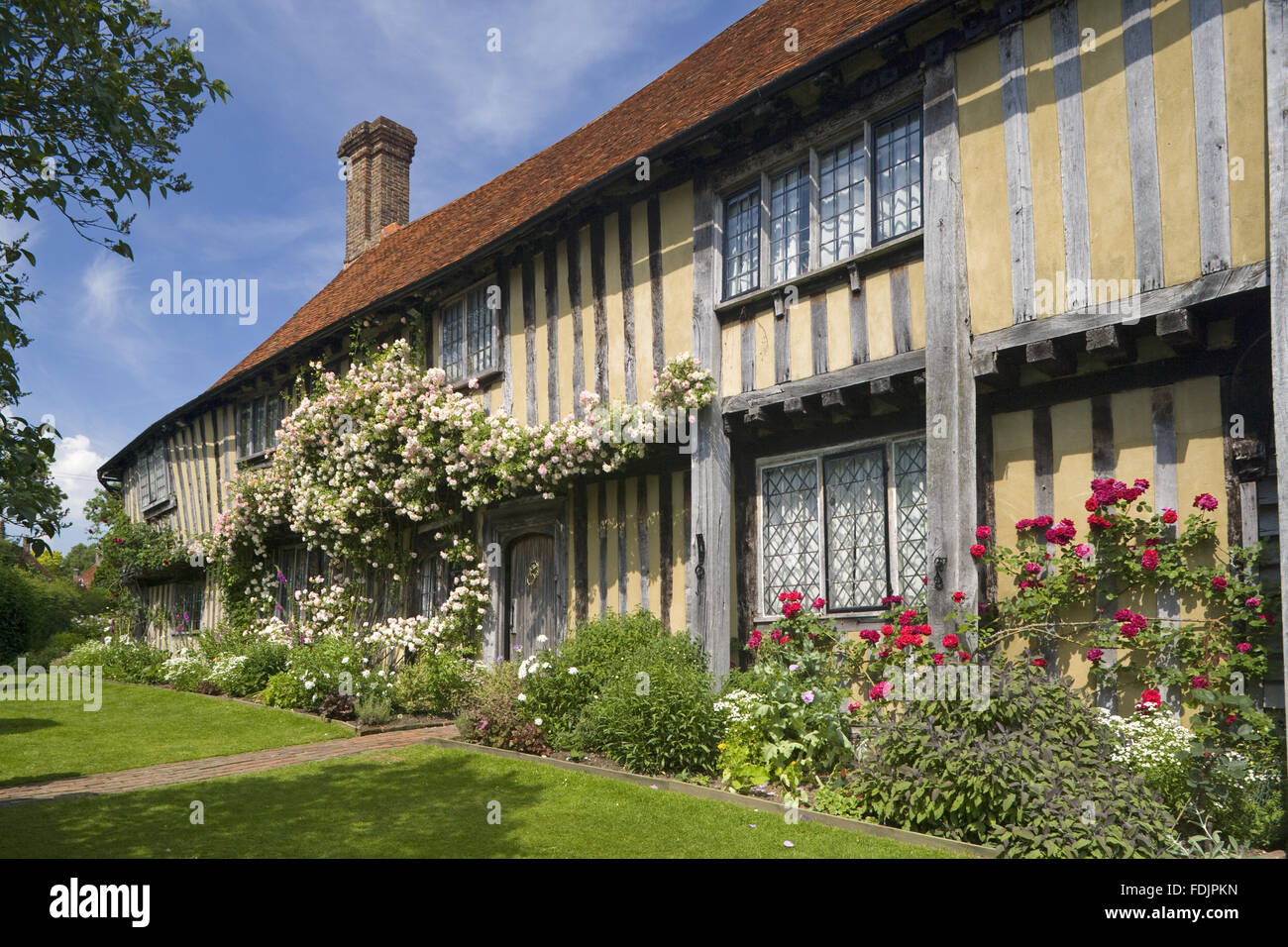 The early sixteenth-century half-timbered house, Smallhythe Place, the home of actress Ellen Terry from 1899 to 1928 at  Tenterden, Kent. Stock Photo