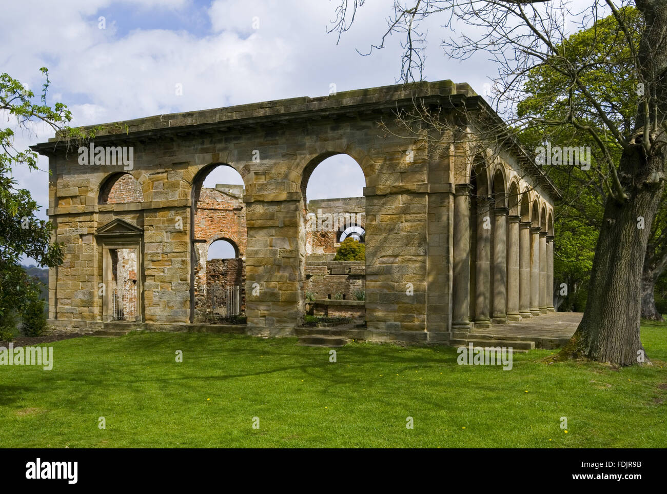 The Orangery, which was begun in 1772 to a design attributed to James Paine, at Gibside, Newcastle upon Tyne. George Bowes inherited the estate in 1722 and landscaped the grounds and created buildings around Gibside Hall. Stock Photo