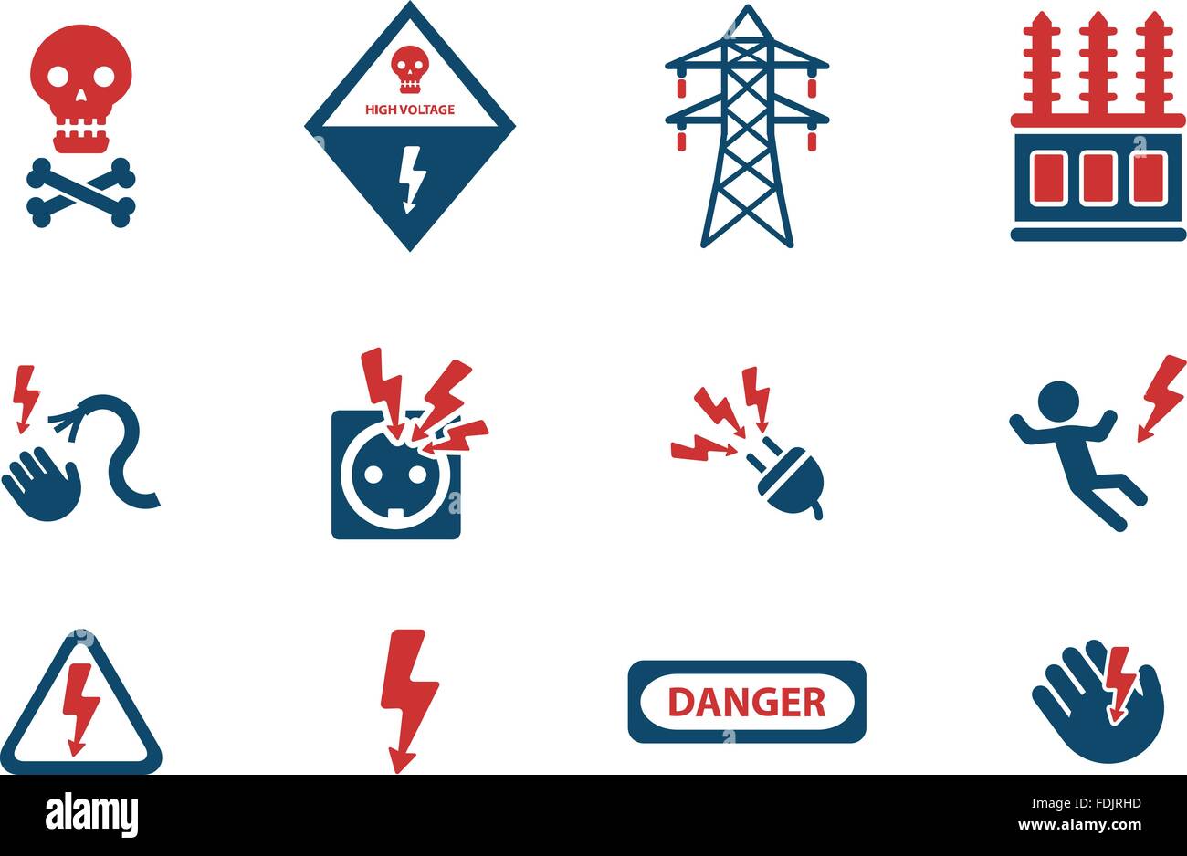 High voltage simply icons Stock Vector Image & Art - Alamy