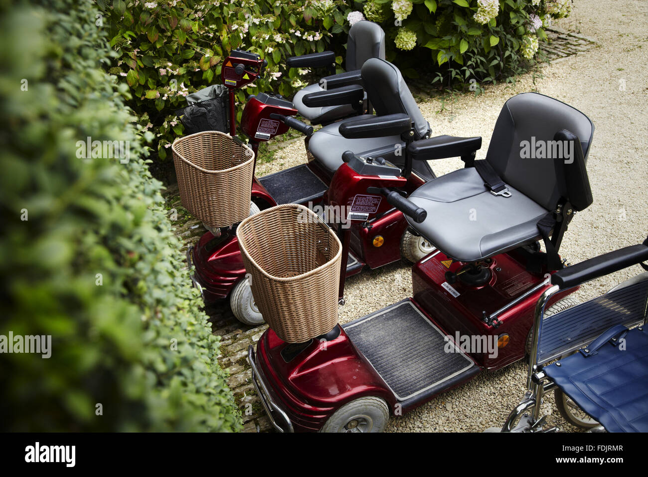 Wheelchairs and electric mobility vehicles at Hidcote Manor Garden