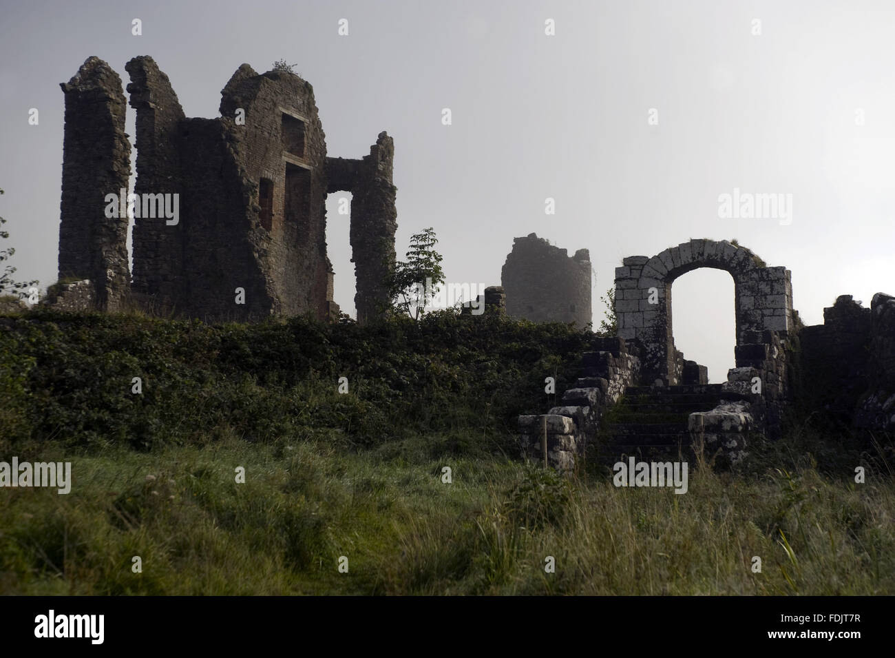 Ruins of the old tower-house at Crom, Co. Fermanagh, Northern Ireland. Stock Photo