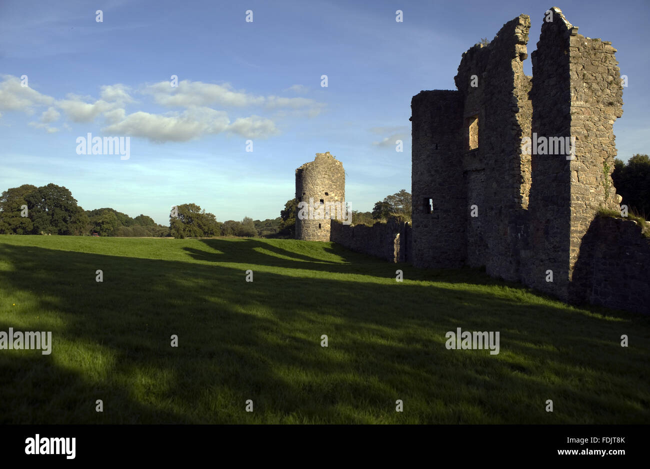 Ruins of the old tower-house at Crom, Co. Fermanagh, Northern Ireland. Stock Photo