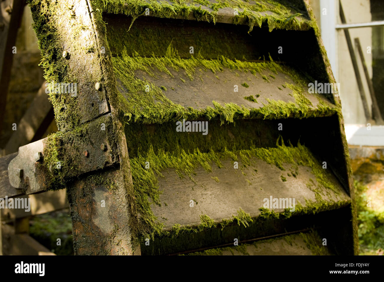 Waterwheel of the C19th Sawmill at Florence Court, Co. Fermanagh, Northern Ireland Stock Photo
