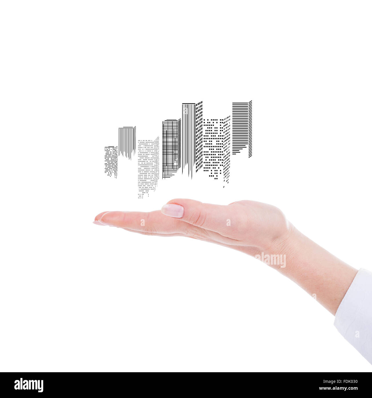 Business city center in hand Stock Photo