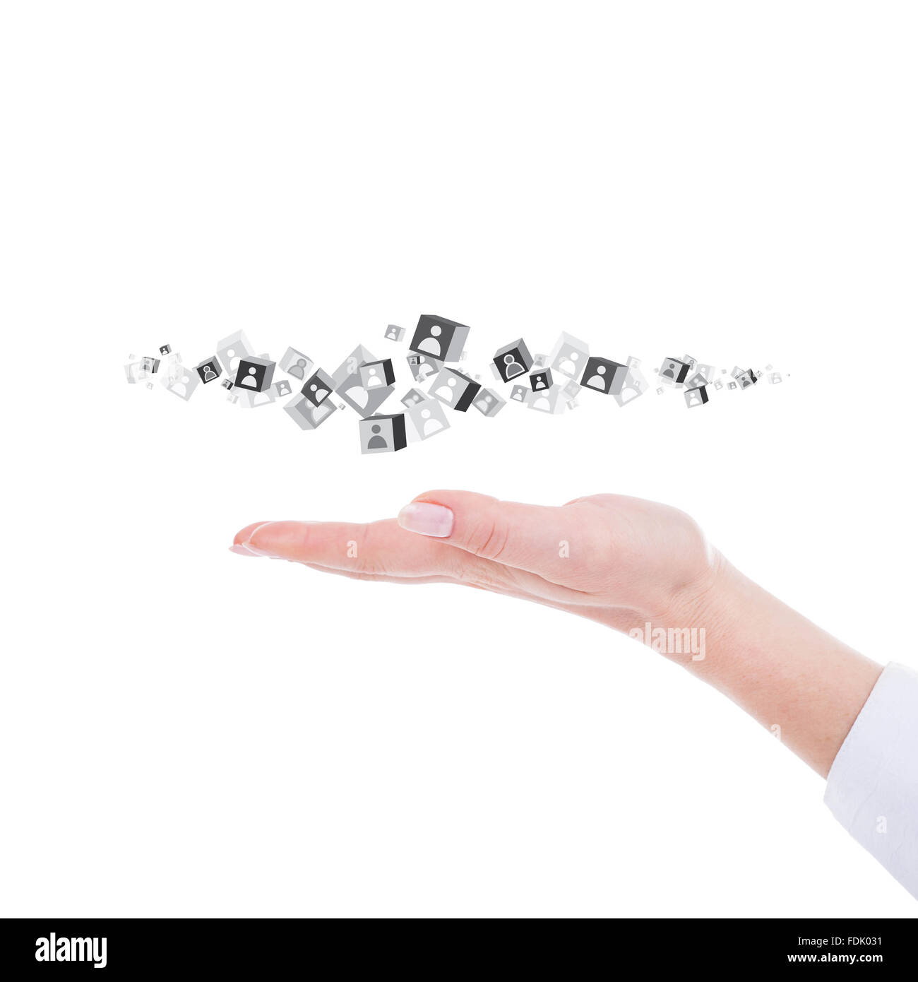 Hand holding cubes Stock Photo