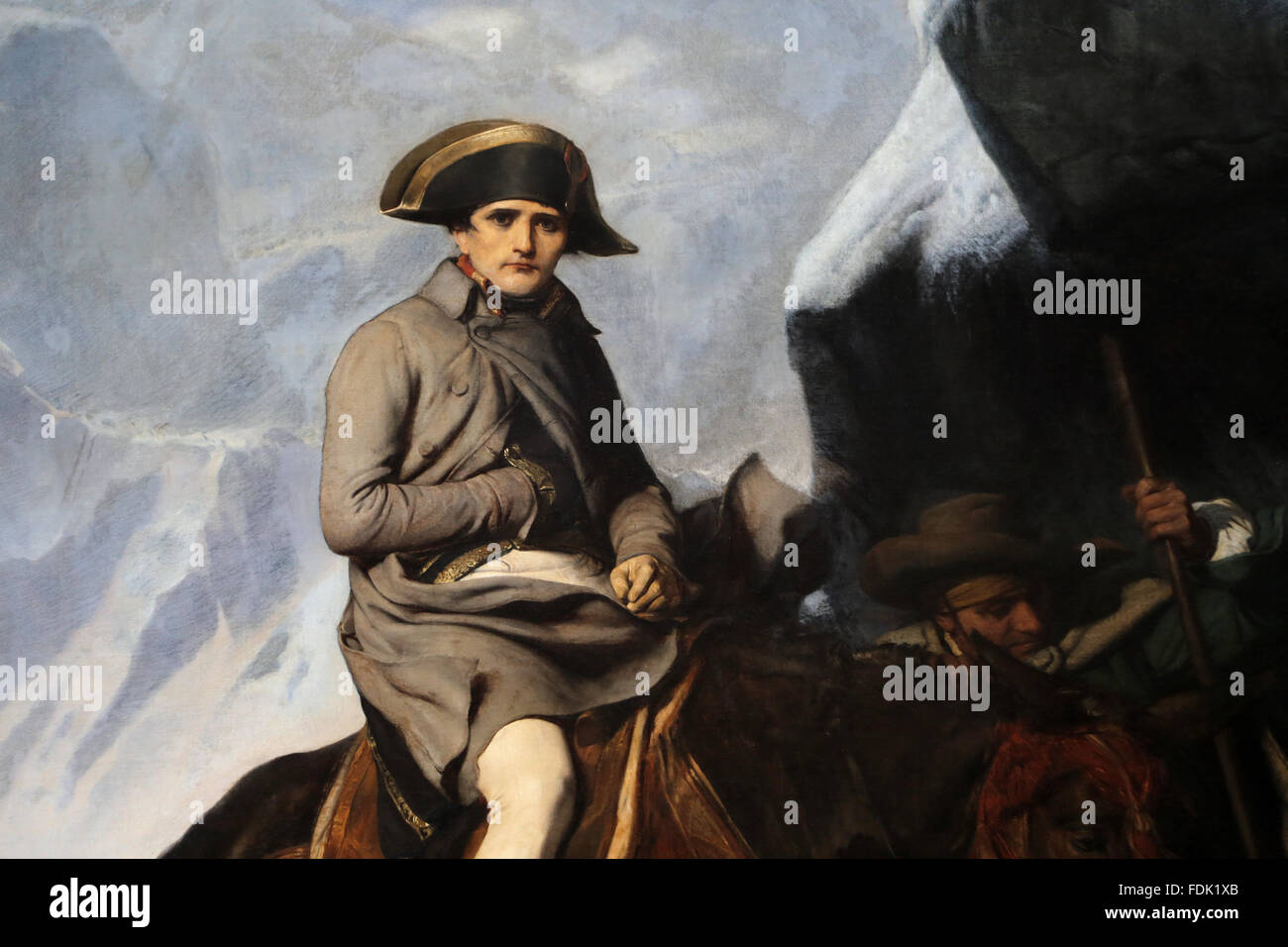 Napoleon Bonaparte (1769-1821). Bonaparte Crossing the Alps, 1850. By Paul Delaroche (1797-1856). Journey Napoleon Stock Photo