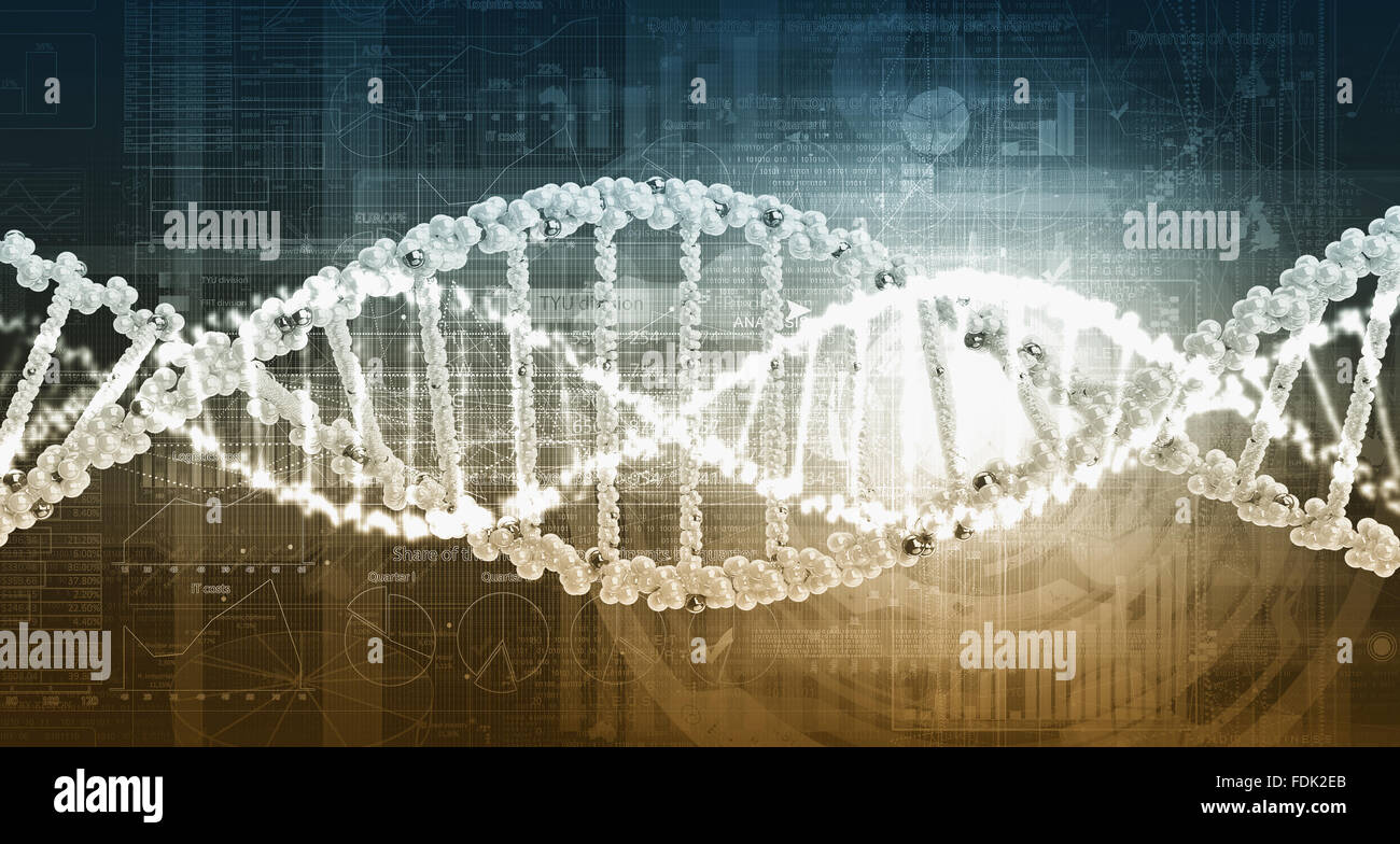 Digital high technology background with DNA molecule concept Stock ...