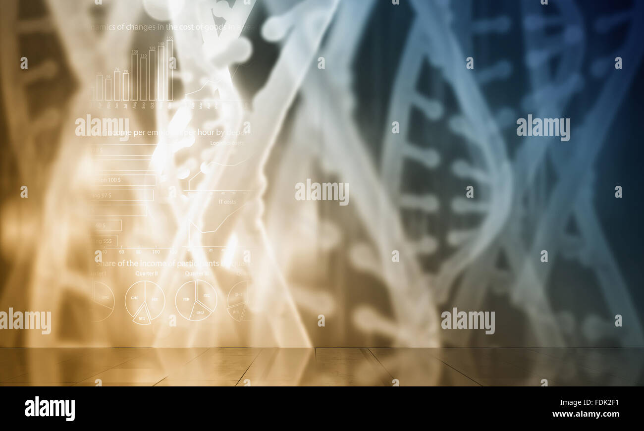 Digital high technology background with DNA molecule concept Stock ...