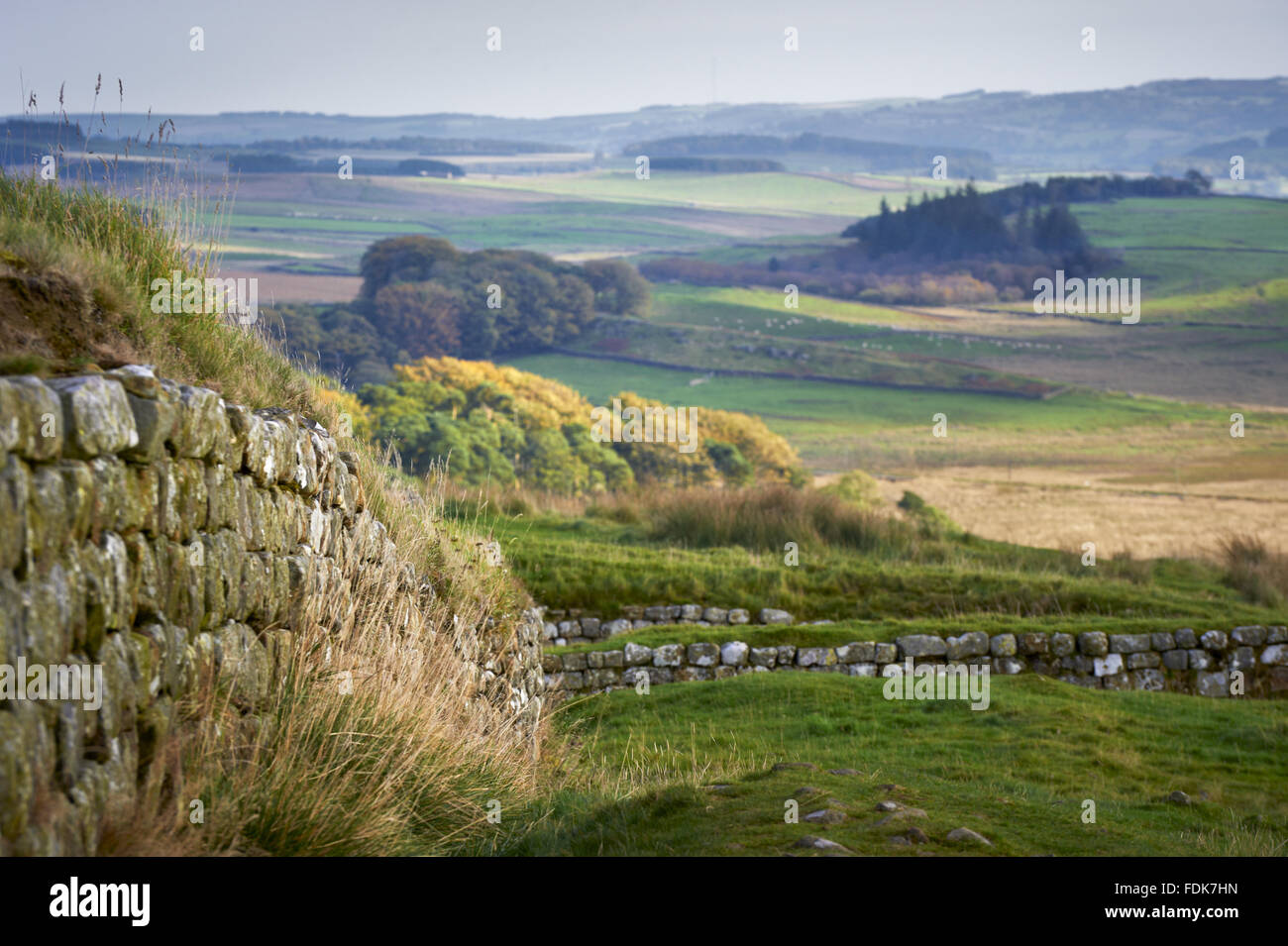Hadrian's Wall, Northumberland. Stock Photo