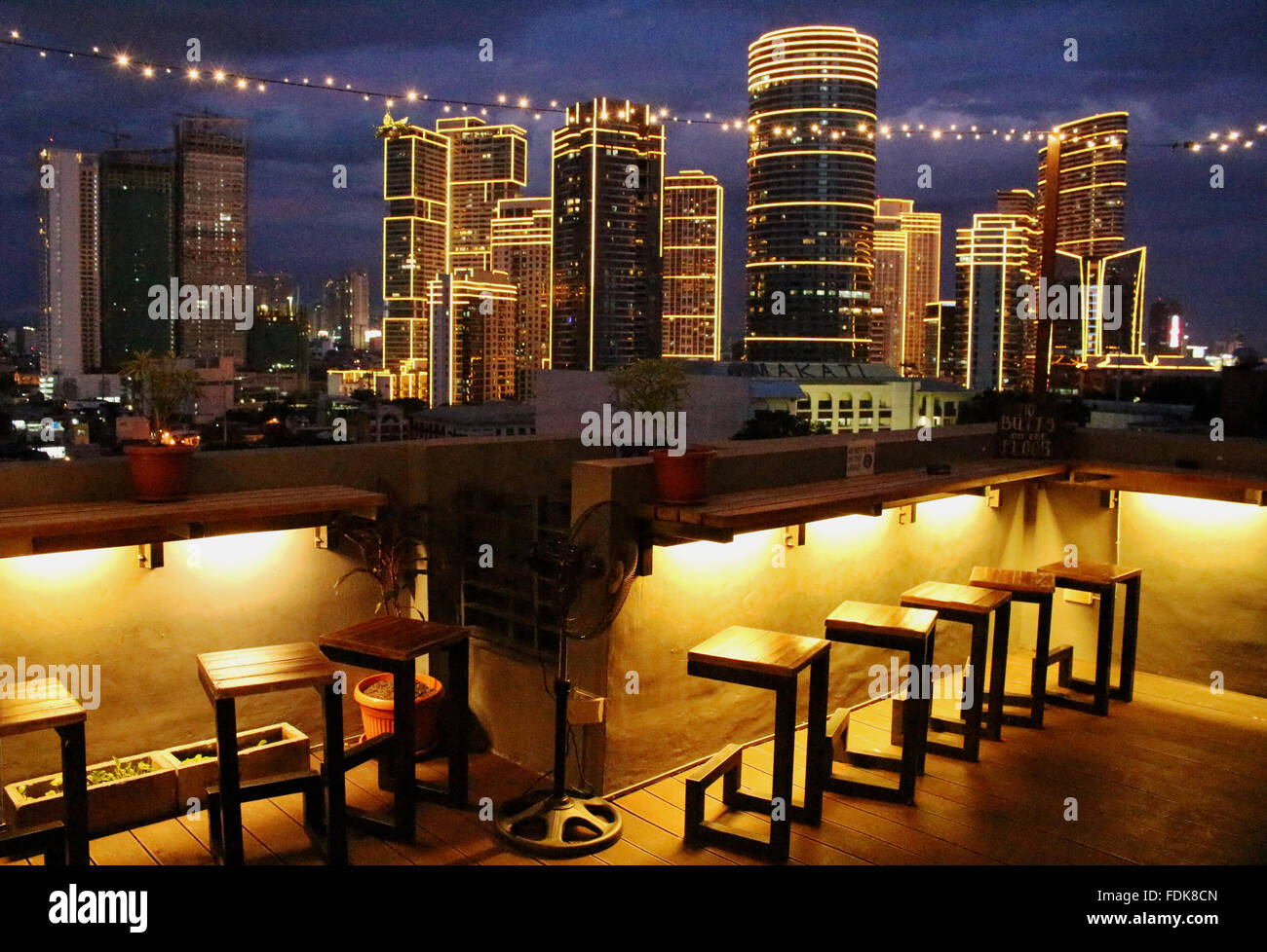 Manila night skyline Stock Photo