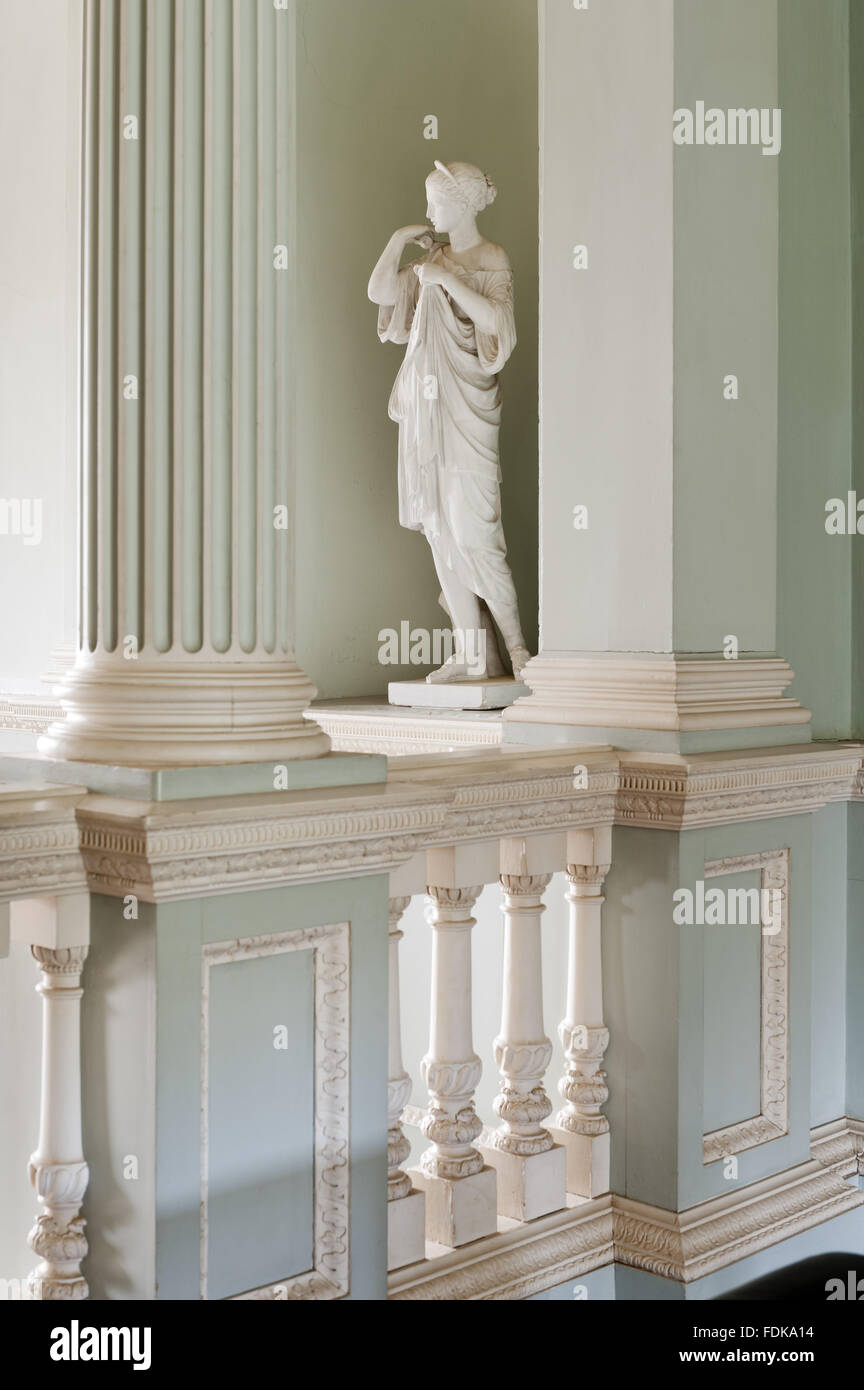 Statue in a niche in the Staircase Hall, The Vyne, Hampshire. Stock Photo