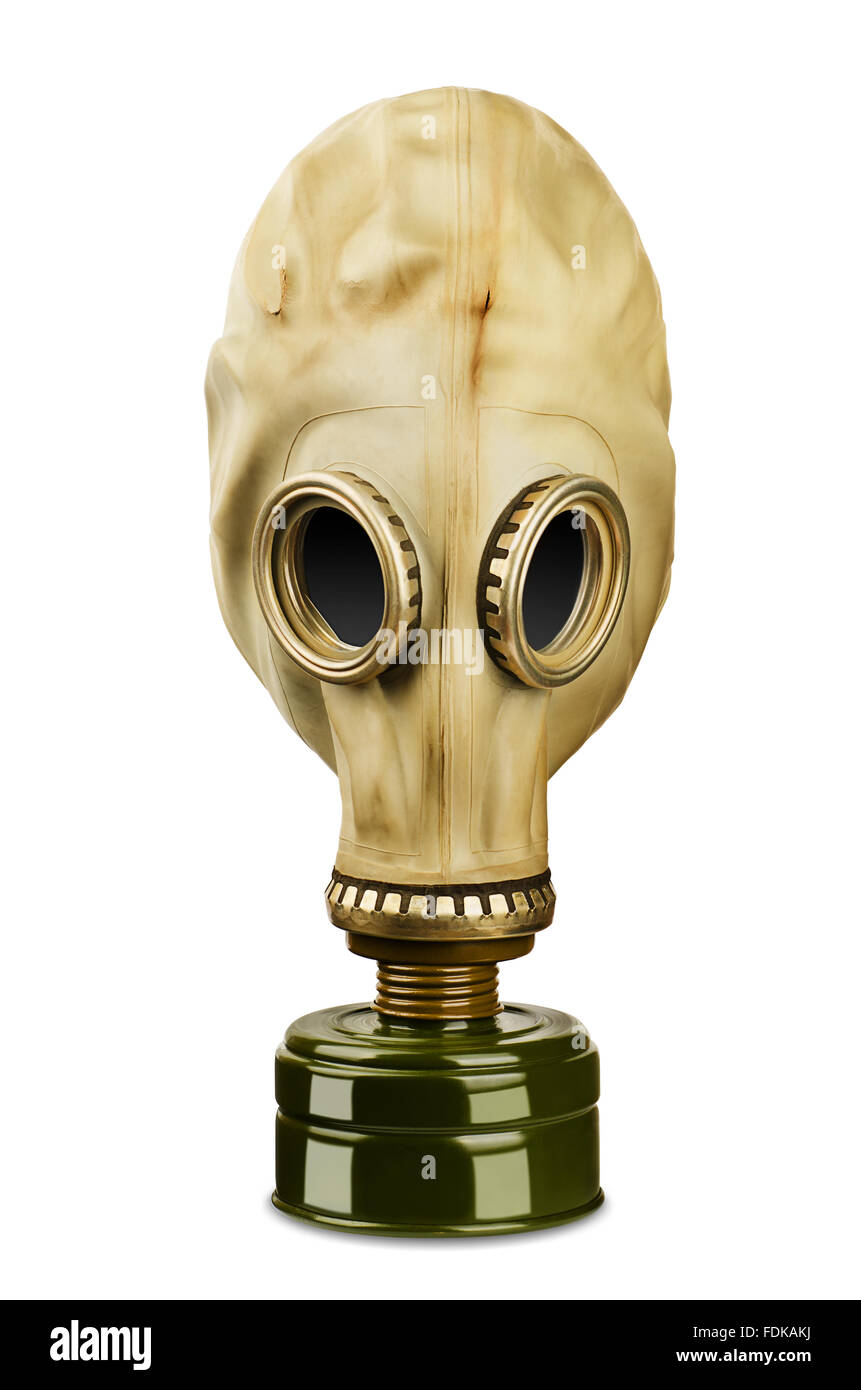 Old soviet gas mask on a white background Stock Photo