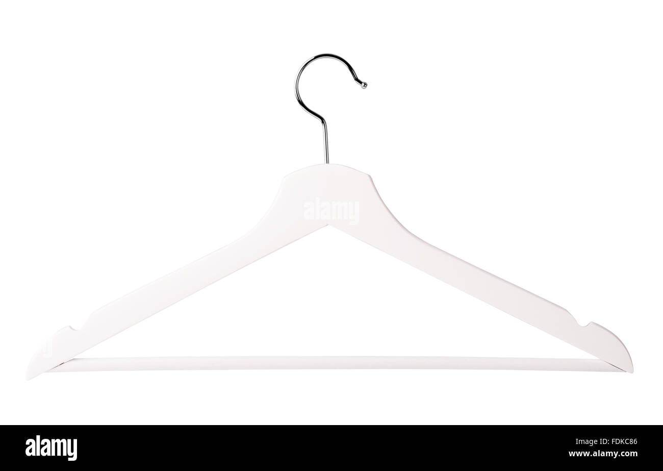 White coat hanger isolated on a white background Stock Photo
