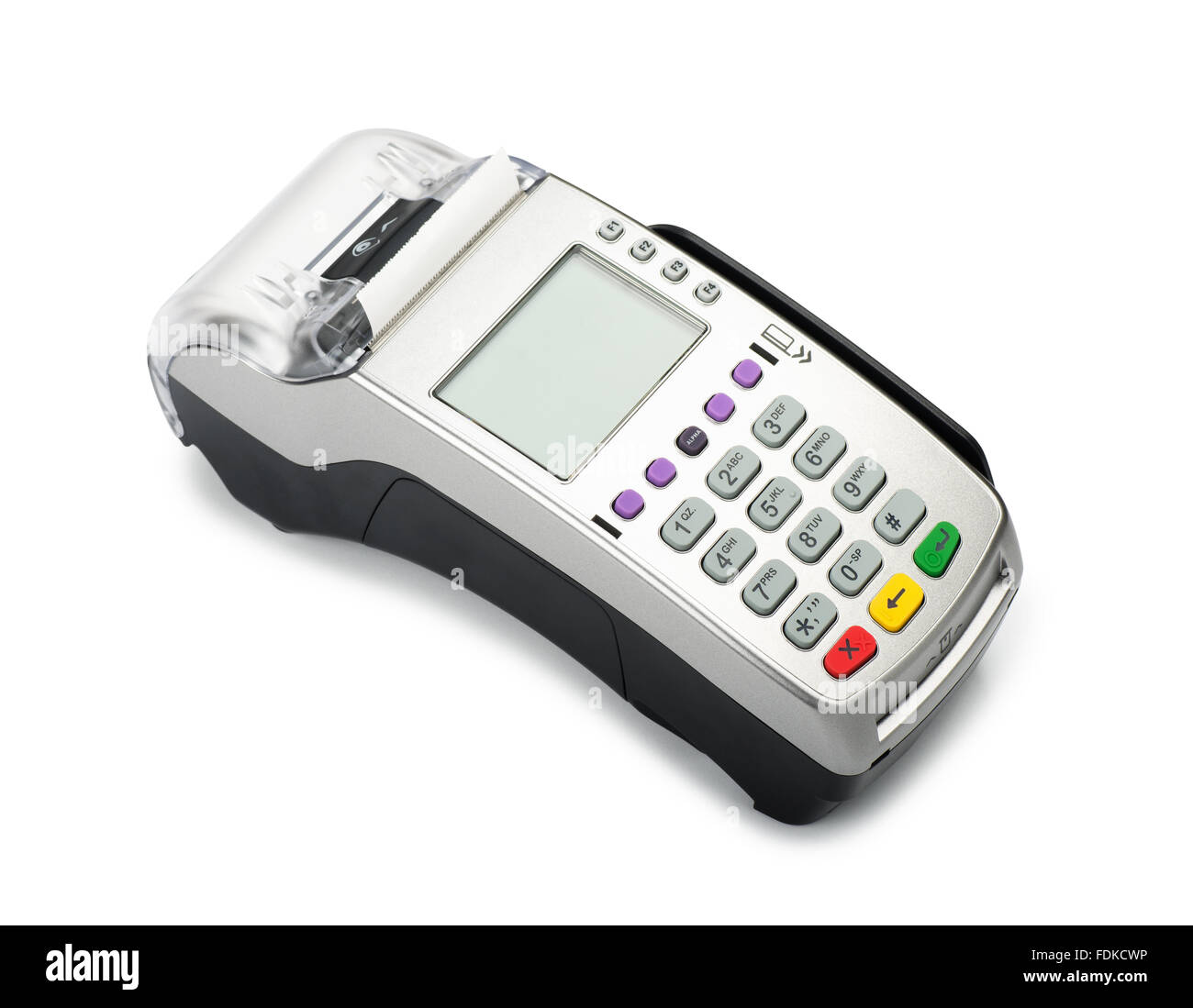 Credit card machine reader isolated on a white background Stock Photo