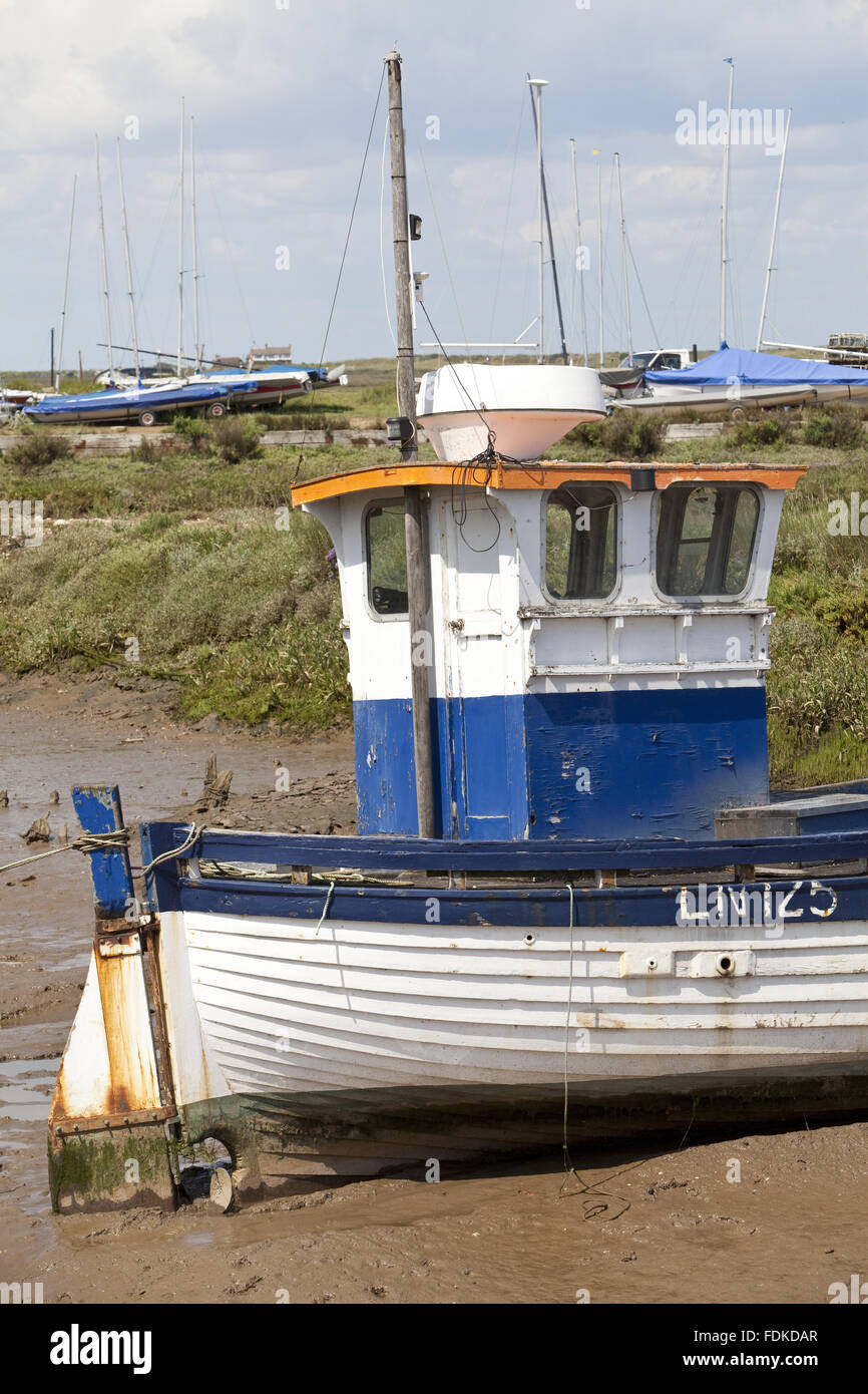 Fishing boat at Brancaster, Norfolk. Stock Photo