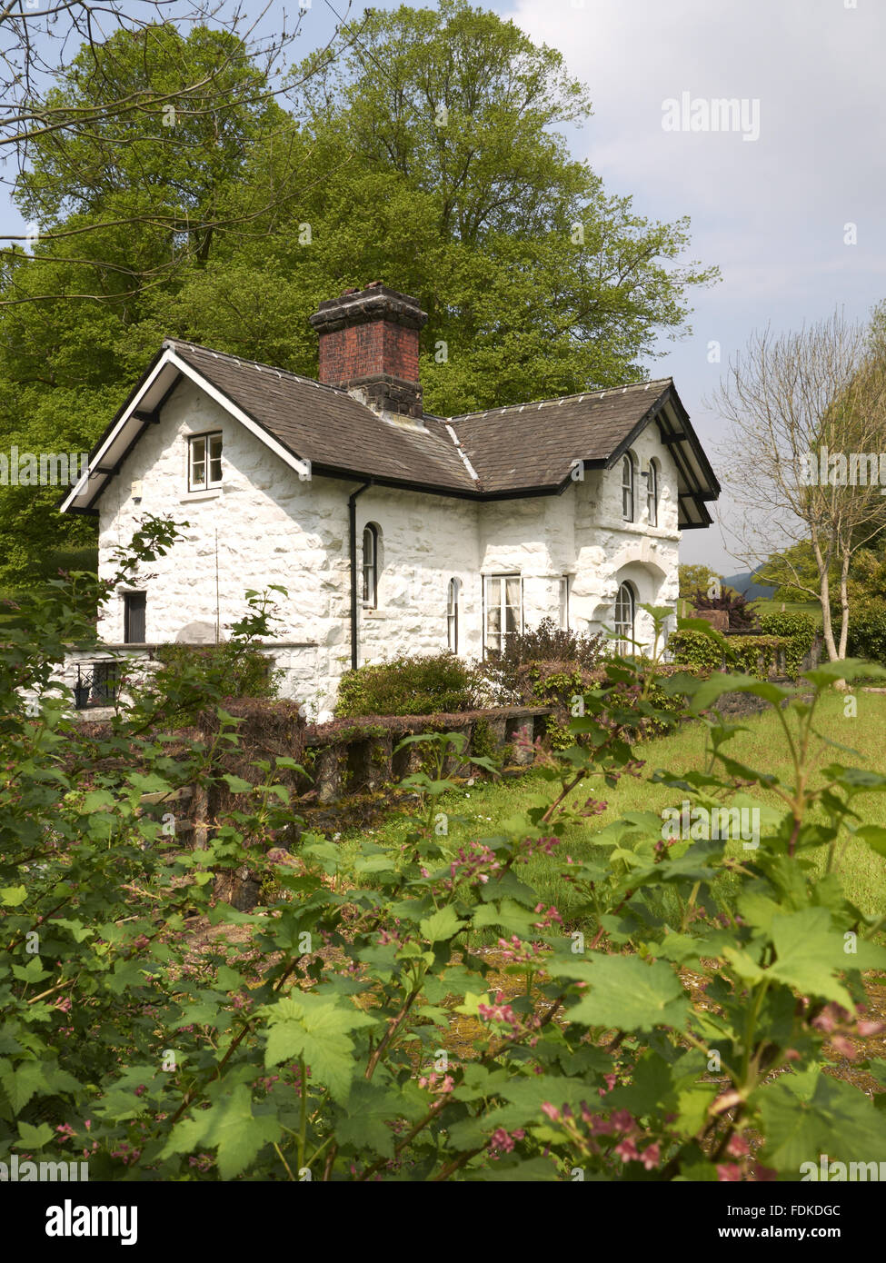 White Lodge on the Dolmelynllyn Estate, Gwynedd, Wales. Stock Photo