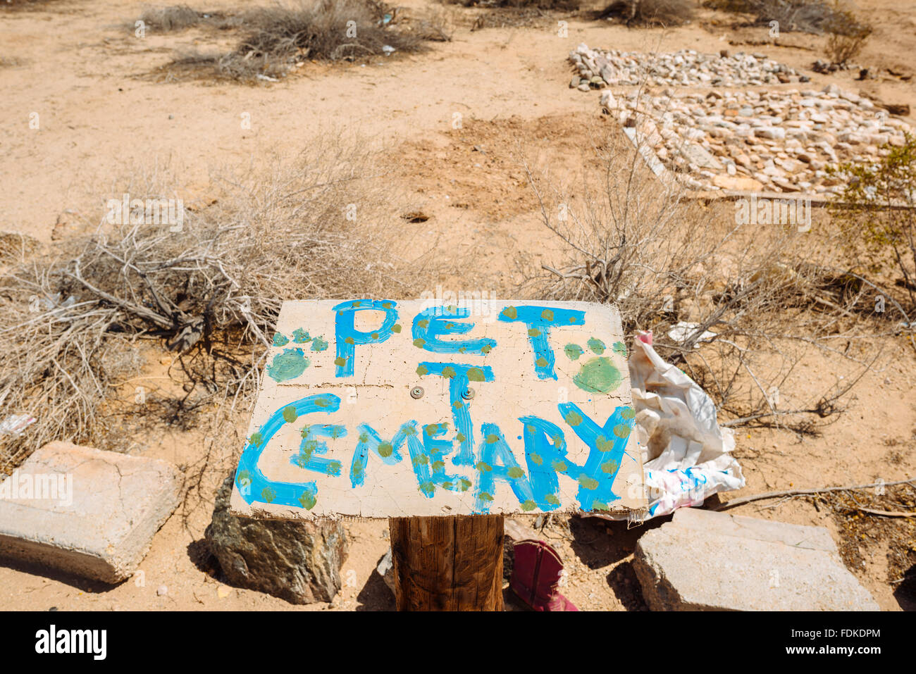 The pet cemetary in Slab City, California Stock Photo Alamy