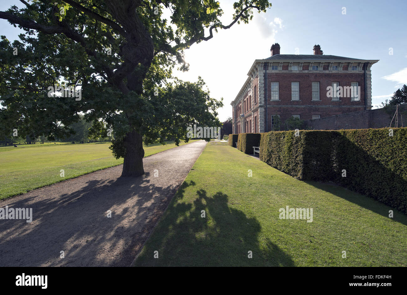 View along the south front at Beningbrough Hall, North Yorkshire. Stock Photo