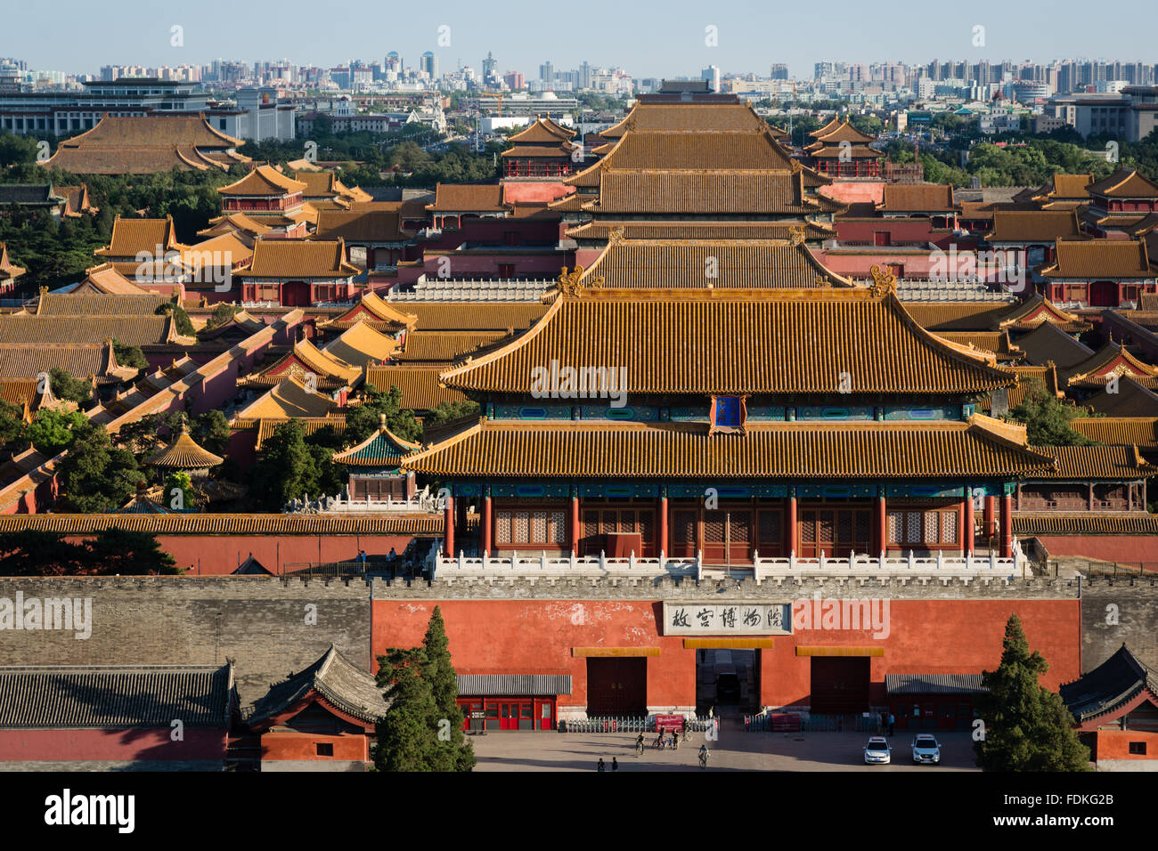 Rooftops of the Forbidden City as seen from Jingshan Park, Beijing ...