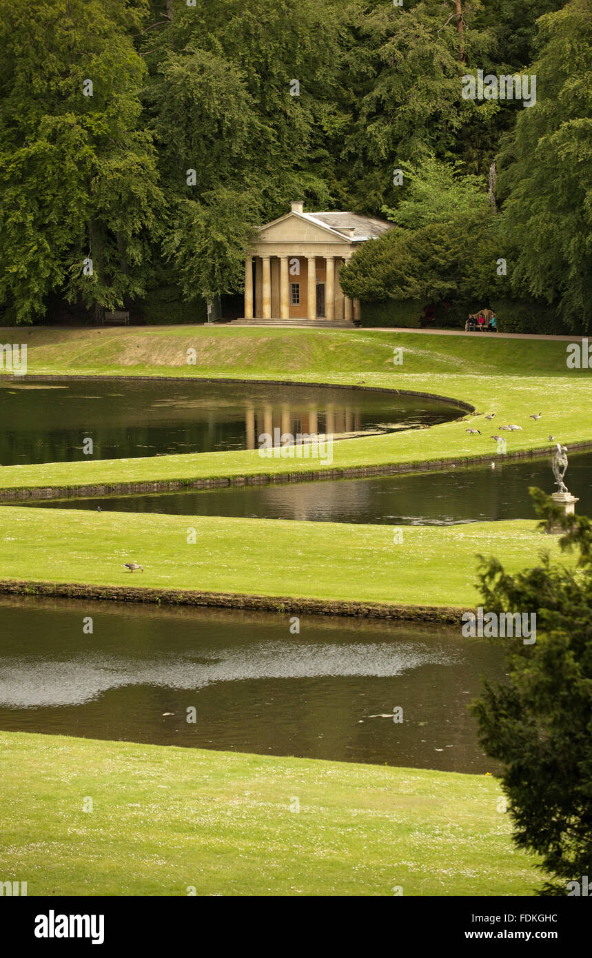 The Temple of Piety at Studley Royal Water Garden, North Yorkshire. Stock Photo