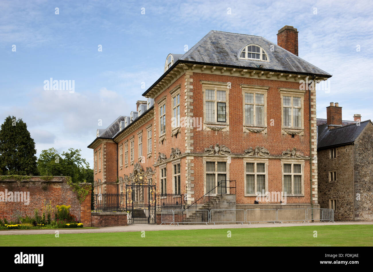 The west corner of Tredegar House, Newport, South Wales, viewed from